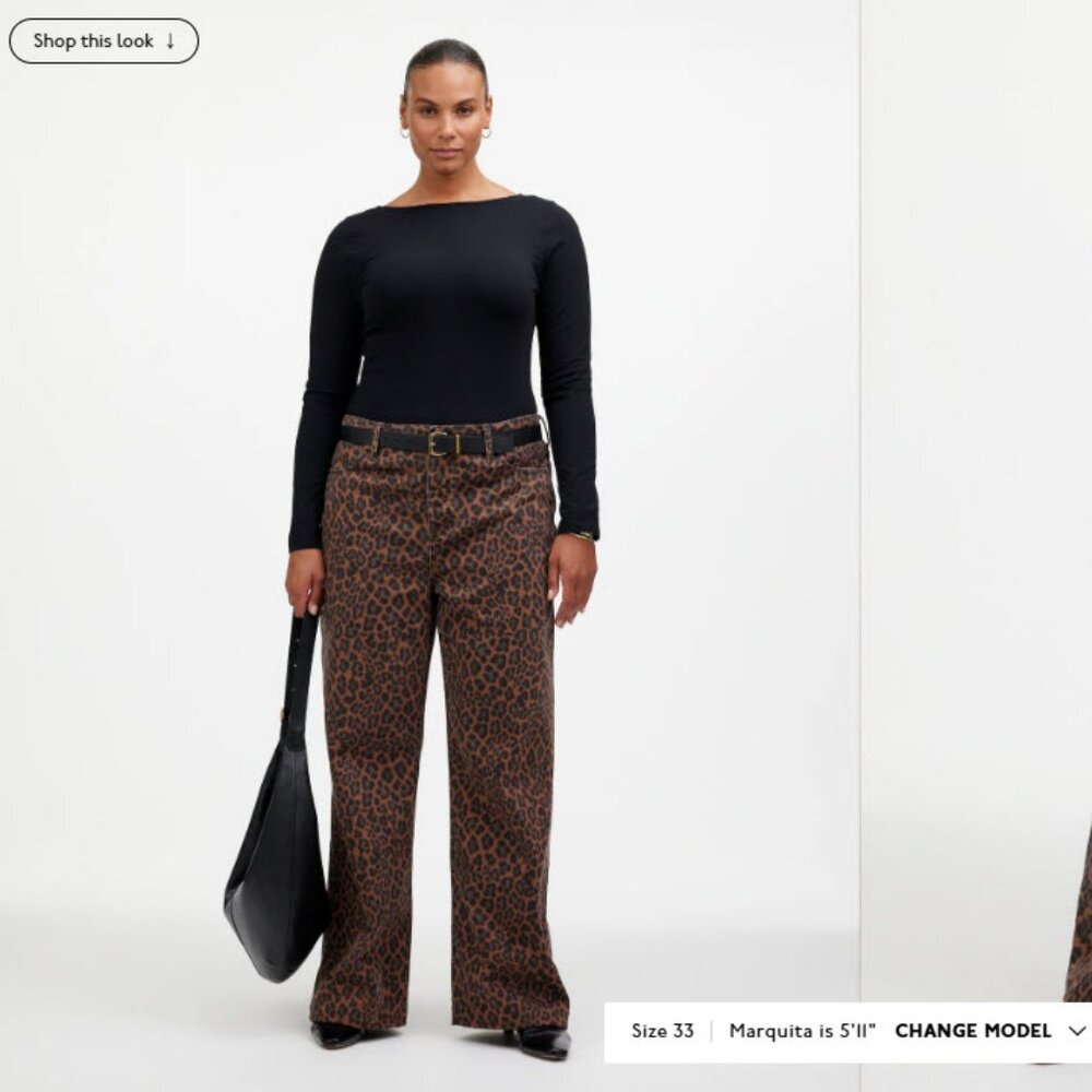 NWT Madewell Low-Slung Baggy Jeans - Dark Coffee (leopard) - Size 31 Standard